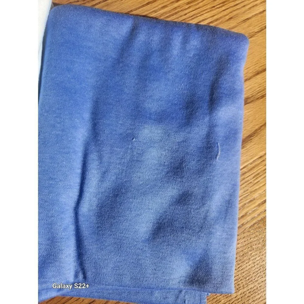 Blue & White Striped, and Solid Blue knit fabrics, Large pieces